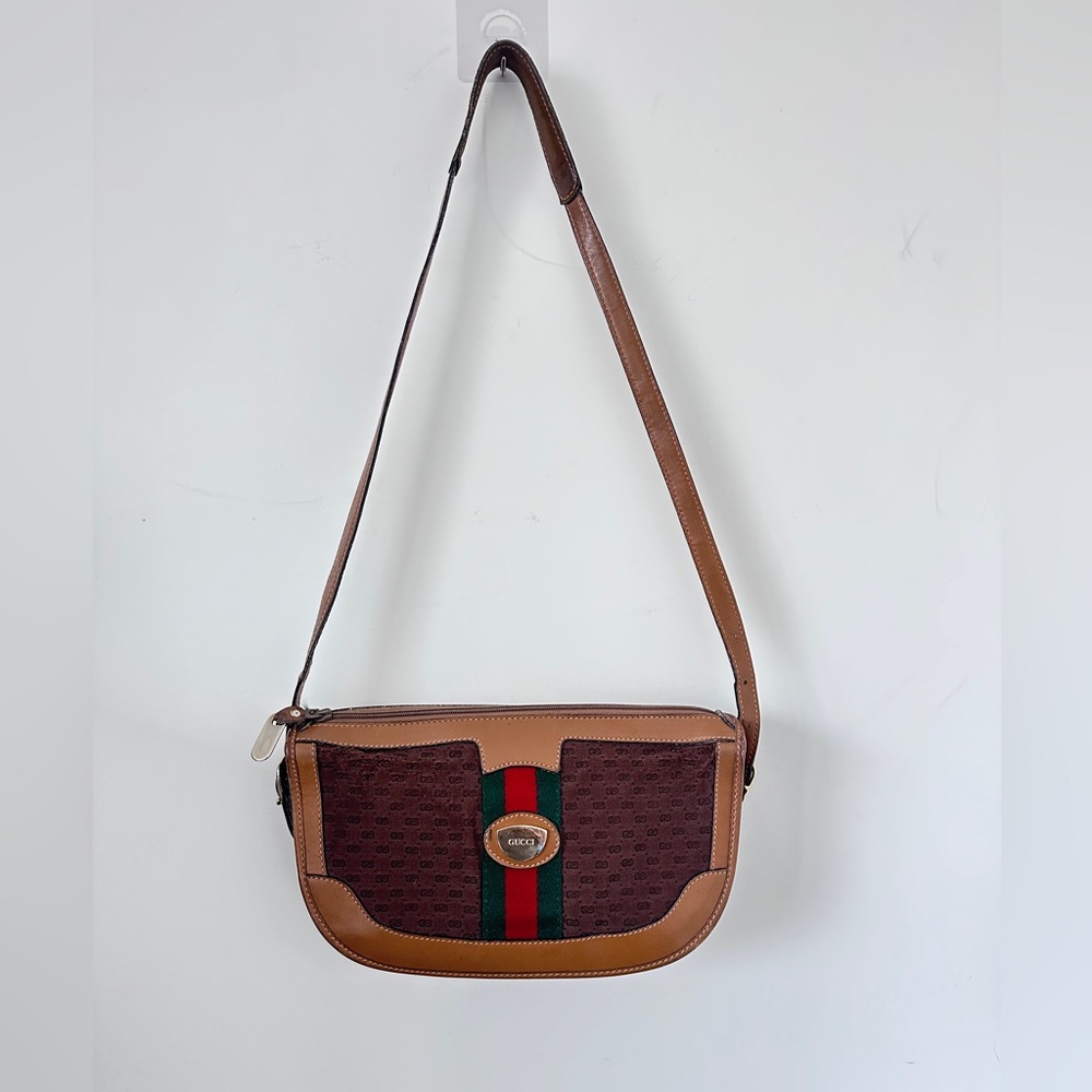 GUCCI Vintage Supreme Canvas Web Stripe Crossbody